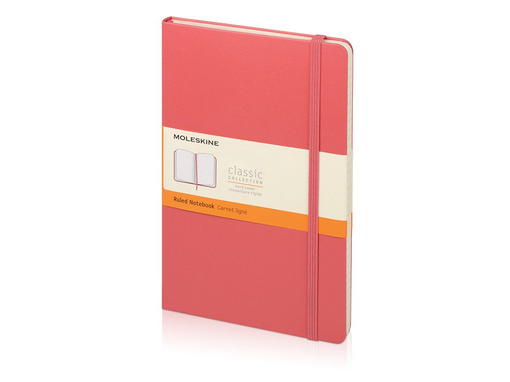 Записная книжка Moleskine Classic (в линейку) в твердой обложке, Large (13х21см), розовый - фото 1 - id-p82768833