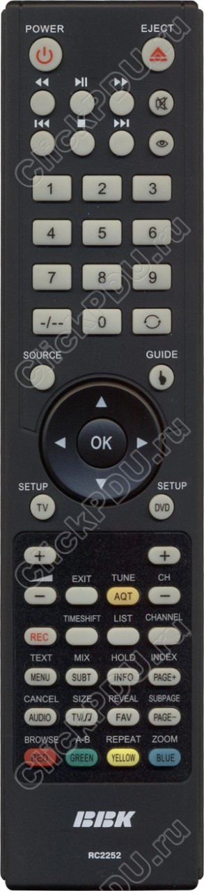 ПДУ для BBK RC2252 (RC1968) ic LCD TV (серия HOB1653) - фото 1 - id-p82786259