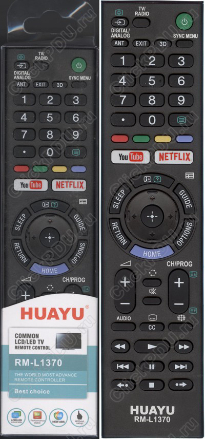 Huayu for Sony RM-L1370  с функцией NETFLIX / You Tube  универсальный пульт(серия  HRM1441)