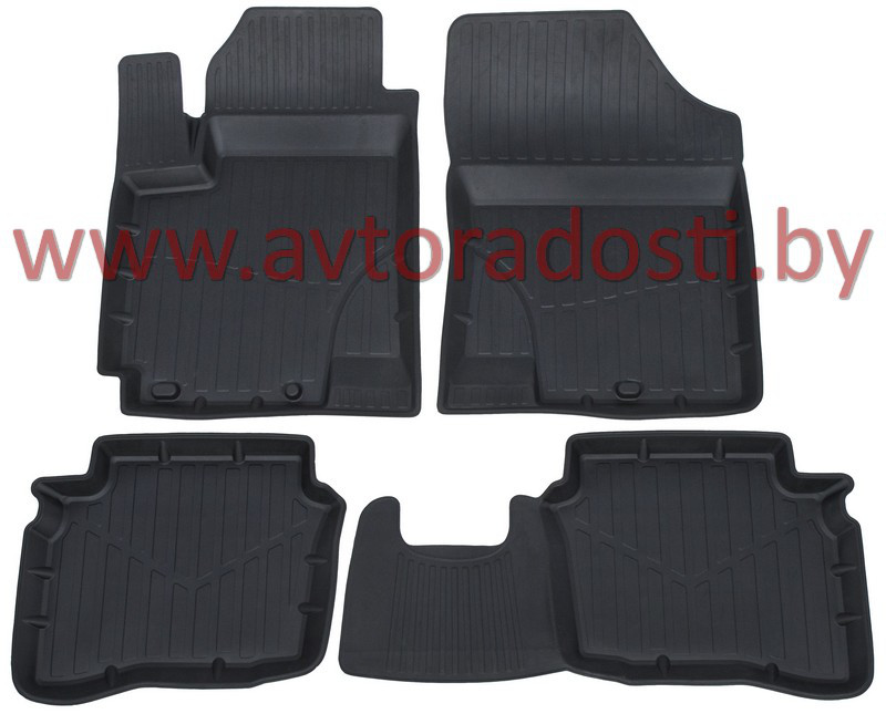 Коврики резиновые для Hyundai Solaris I (2010-2017) / Accent / Kia Rio / Солярис / Рио (SRTK)