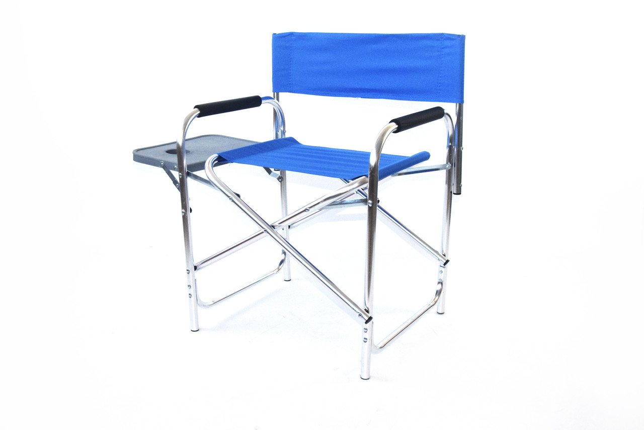 Стул туристический, складной, кресло с откидным столиком для отдыха, рыбалки, пикника ( голубой) - фото 2 - id-p82835645