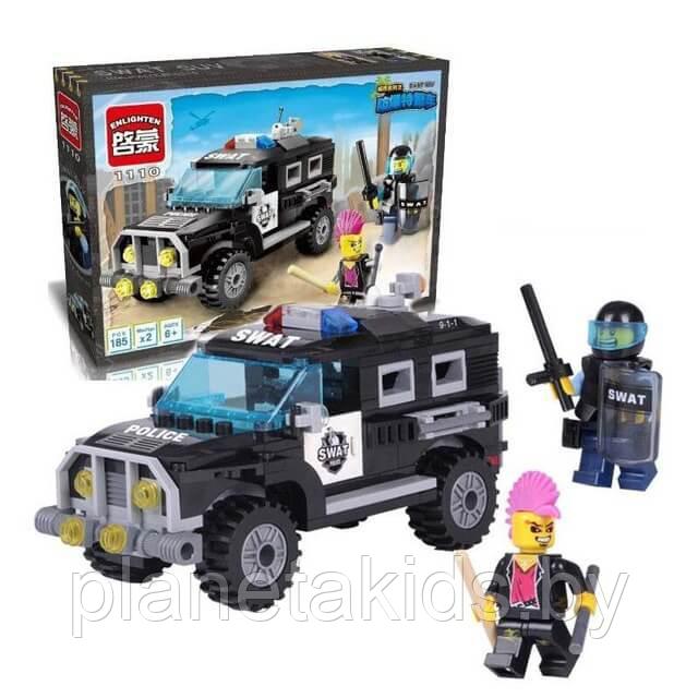 Конструктор Brick 1110 "Полиция", 185 деталей​, аналог LEGO