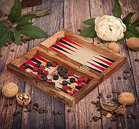 Набор игр в деревянной шкатулке: шашки+нарды