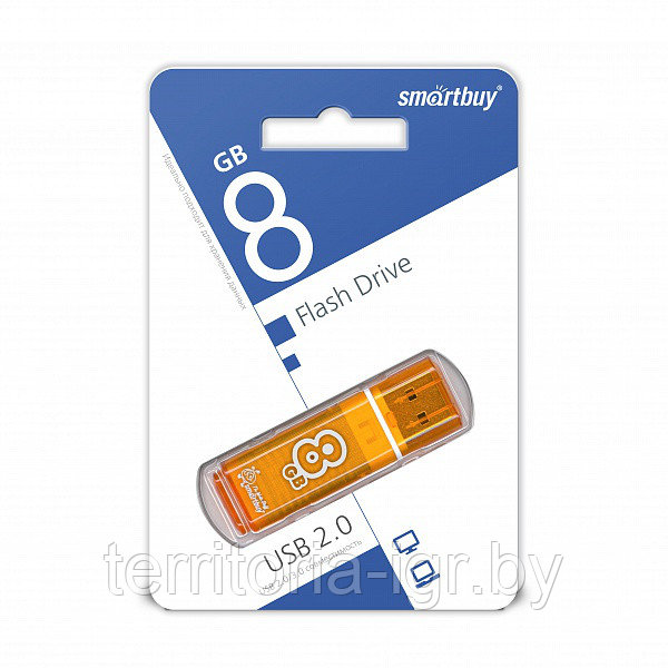 USB-накопитель 8GB Glossy series SB8GBGS-OR Smartbuy - фото 1 - id-p75667045