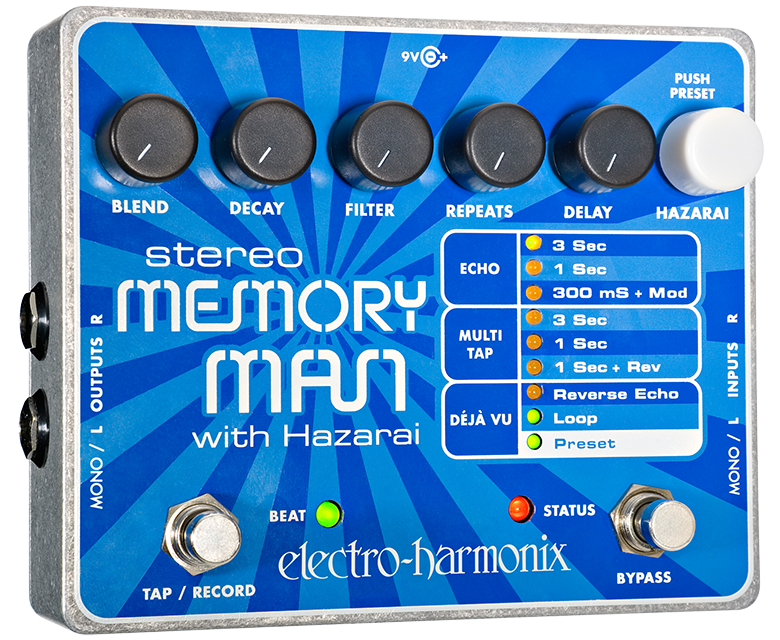 Педаль эффектов Electro-Harmonix Stereo MEMORY MAN with Hazarai - фото 1 - id-p82876009