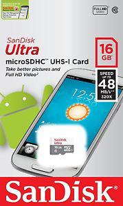 Micro SDHC карта памяти SanDisk 16GB Class10 UHS-I Ultra Imaging 