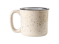 Кружка для сублимации белая 13 oz эффект эмали, бежевая патина