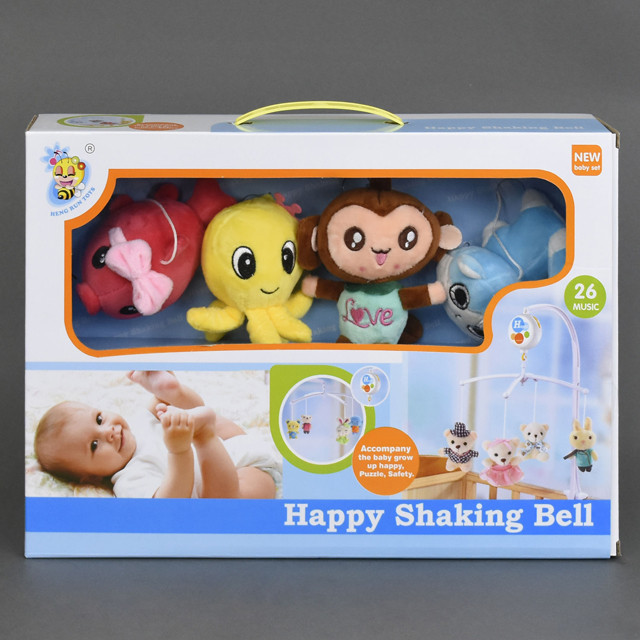 Мобиль на кроватку 26 мелодий с мягкими игрушками Happy Shaking Bell D101 - фото 1 - id-p82895000