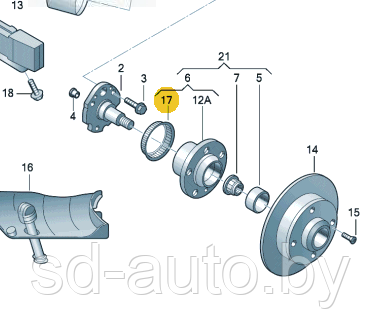 TOPRAN, Кольцо ABS, заднее VW, AUDI, SKODA - фото 2 - id-p82902513