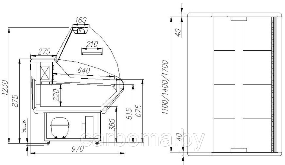 Холодильная витрина Полюс Palm G95 SM 1,2-1 (ВХС-1,2) 0...+7 - фото 3 - id-p82903032