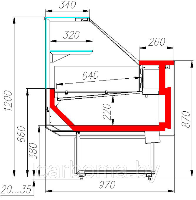 Холодильная витрина Полюс Palm 2 GC95 SM 1,0-1 (ВХС-1,0) 0...+7 - фото 2 - id-p82910663