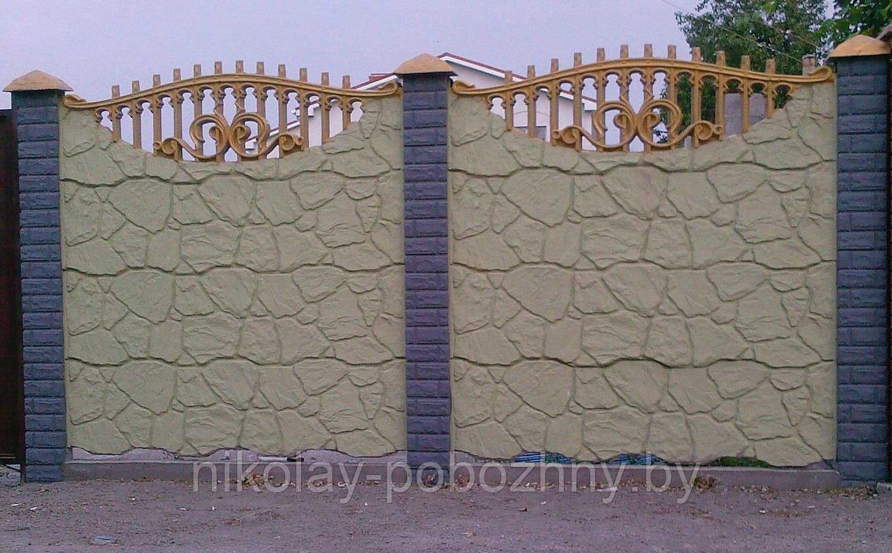 Декоративная покраска бетонных заборов - фото 5 - id-p82915670
