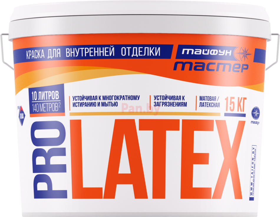 Краска Тайфун Мастер PRO LATEX 4.5 кг. белая (3,1 л.)