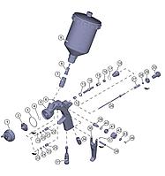 Краскораспылитель Durr EcoGun 119, пневм, бачок 600мл, голова LA, нерж сопло 1.4мм, 1/4