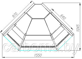 Холодильная витрина угловая Полюс Palm 2 KombiLux / INOX GC95 VM-5 (ВХСу-1) 0...+7