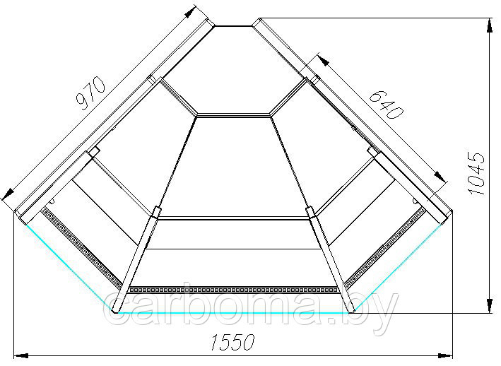 Холодильная витрина угловая Полюс Palm 2 KombiLux / INOX GC95 VM-5 (ВХСу-1) 0...+7 - фото 1 - id-p82954448