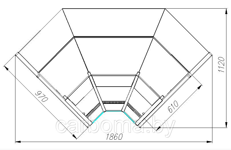 Холодильная витрина угловая Полюс Palm 2 KombiLux / INOX GC95 VM-6 (ВХСу-2) 0...+7