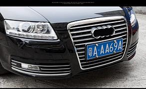 Хромированные накладки на решетку радиатора Audi A6 C6 2009-