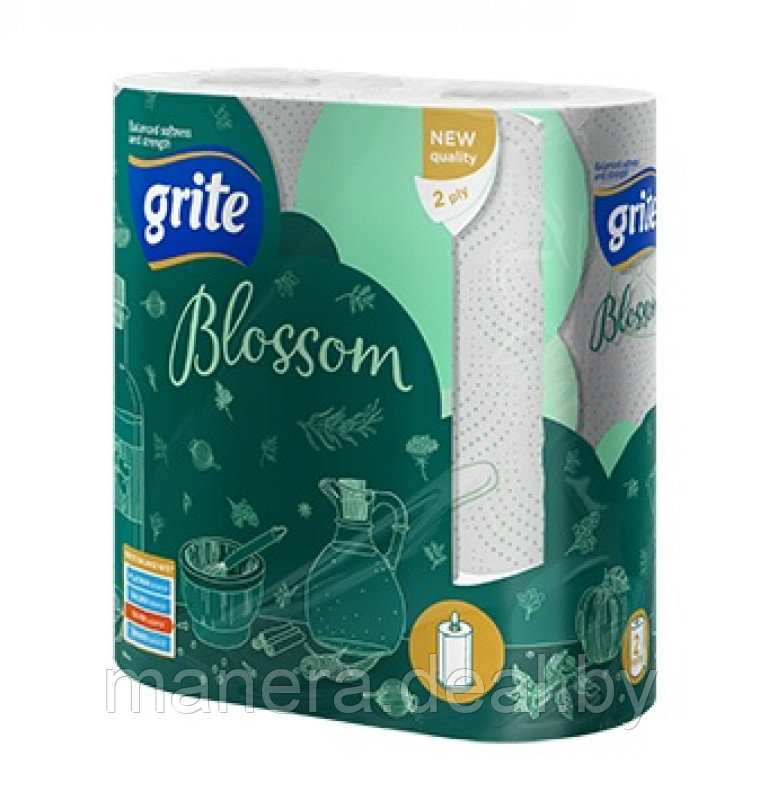 Полотенца бумажные GRITE Blossom (2 рулона в упаковке) - фото 1 - id-p82971602