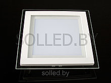 Светодиодная стеклянная панель квадрат 16W 200x200mm белый холодный