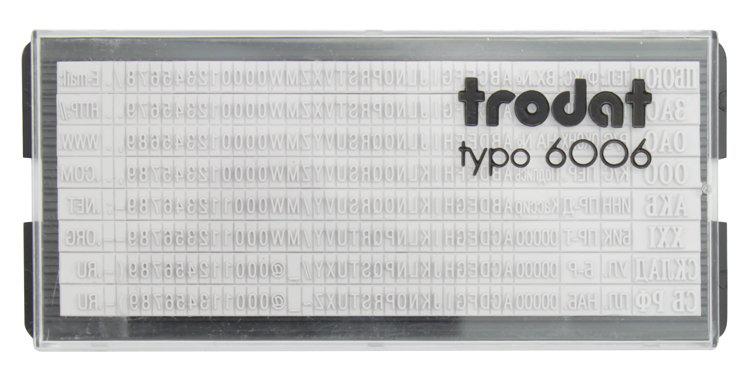 Касса символов для самонаборных штампов Trodat typo 6006 312 символов, высота основного шрифта 2,2 мм, шрифт - фото 2 - id-p61233057