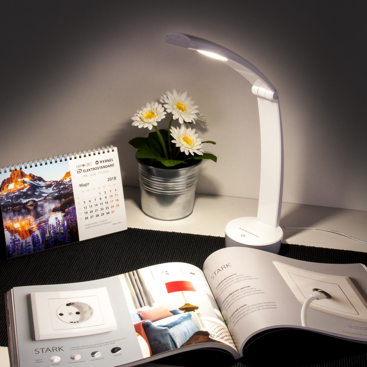 Настольный светодиодный светильник Rizar белый (TL90500) - фото 5 - id-p83129022
