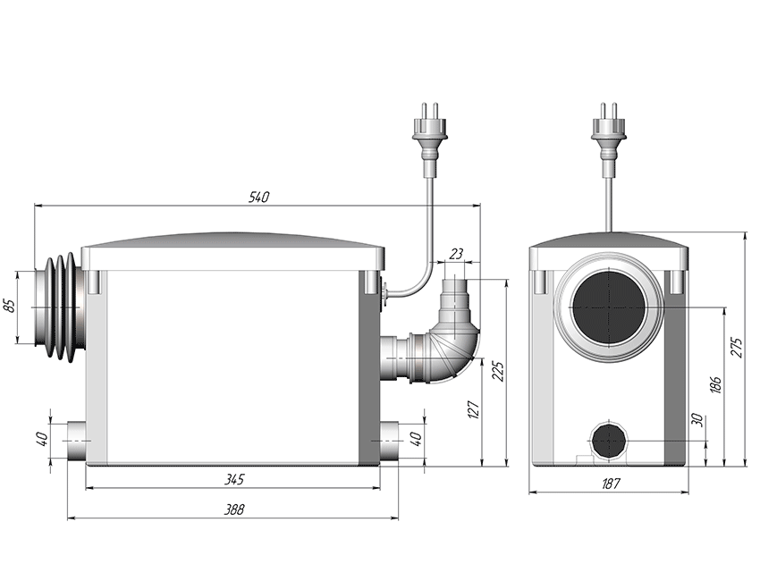 Канализационная насосная станция UNIPUMP Sanivort 405 M - фото 8 - id-p69144186