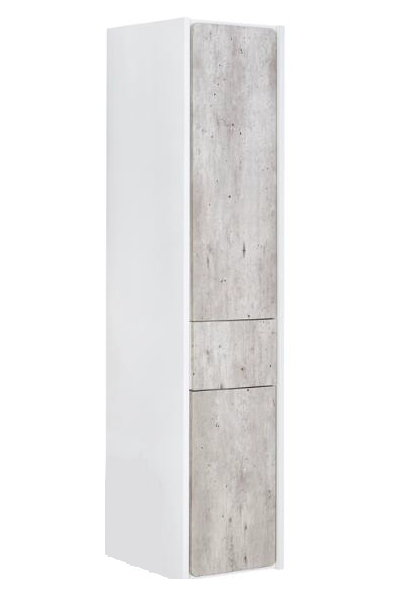 Шкаф-колонна 1390мм Ronda правый бетон/белый мат