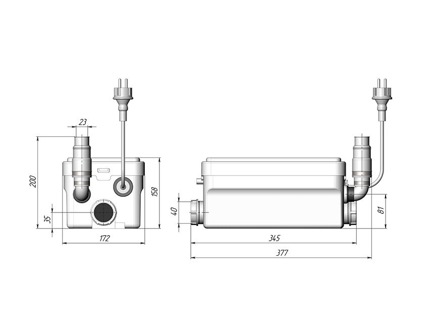 Канализационная насосная станция UNIPUMP Sanivort 255 M - фото 2 - id-p69144185