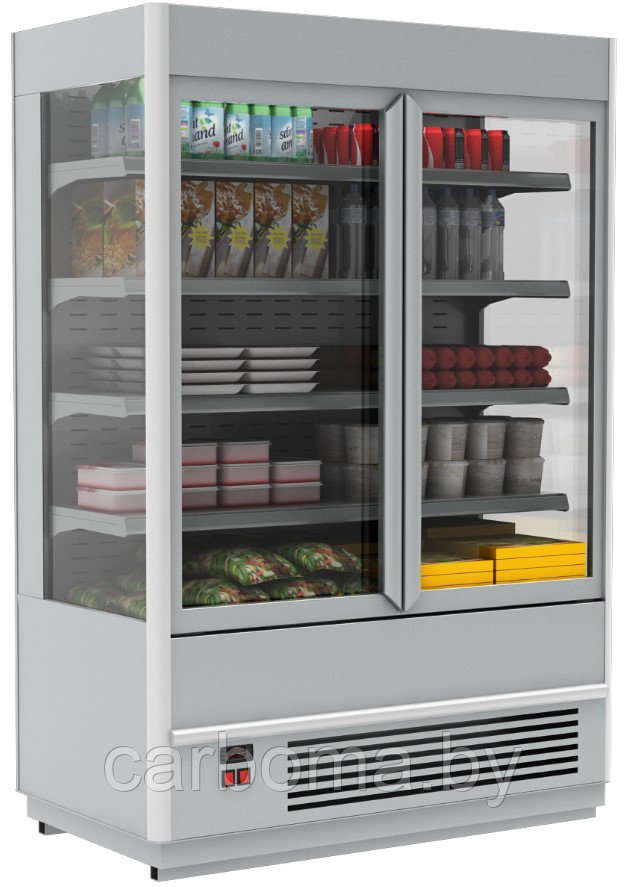 Витрина холодильная пристенная Carboma Cube FC20-08 VV 0,7-1 (фронт X5 распашные двери) -5 +5 - фото 1 - id-p83156489