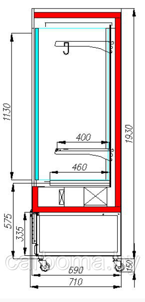 Витрина холодильная пристенная Carboma Cube Flesh FC20-07 VV 1,3-3 X7 0430 (-5 +5) - фото 2 - id-p83161934