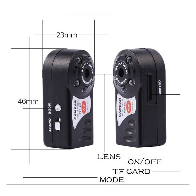 Камера Q7 Mini DV DVR Wi-Fi P2P с ночным видением - фото 4 - id-p83165910