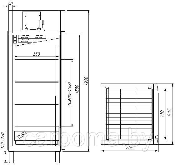 Шкаф холодильный Carboma PRO M700GN-1-G-MHC 9005 (+1...+12) со средним уровнем контроля влажности - фото 2 - id-p83166070