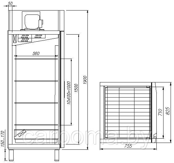 Шкаф холодильный Carboma PRO M700GN-1-G-MHC 0430 (+1...+12) со средним уровнем контроля влажности - фото 2 - id-p83166075