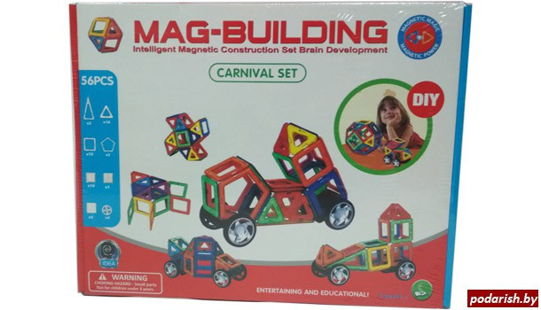 Магнитный конструктор Mag-Building 56 деталей - фото 1 - id-p83267277