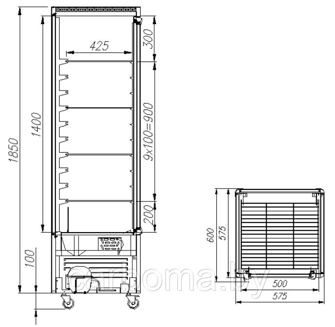 Кондитерский шкаф Carboma Latium D4 VM 400-1 (R400C беж.-коричневый, стандартные цвета) +2...+10 - фото 2 - id-p83268027