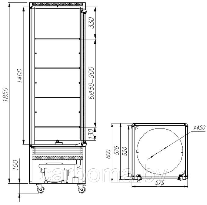 Кондитерский шкаф Carboma Latium D4 VM 400-2 (R400Cвр беж.-коричневый, стандартные цвета) +2...+10 - фото 2 - id-p83268249