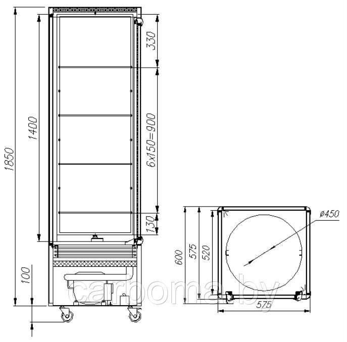 Кондитерский шкаф Carboma Latium D4 VM 400-2 (R400Cвр Люкс коричнево-золотой, 1/2, INOX) +2...+10 - фото 2 - id-p83268432