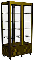 Кондитерский шкаф Carboma Latium D4 VM 800-1 (R800C Люкс коричнево-золотой, 1/2, INOX) +2...+10