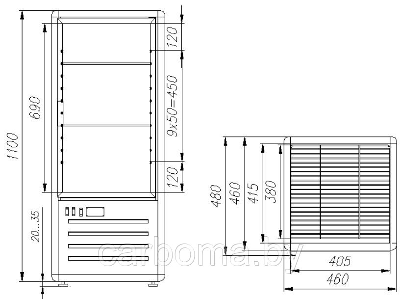 Кондитерский шкаф Carboma Latium D4 VM 120-1 (R120C коричнево-золотой, 1/2, INOX) +6...+12 - фото 2 - id-p83268853