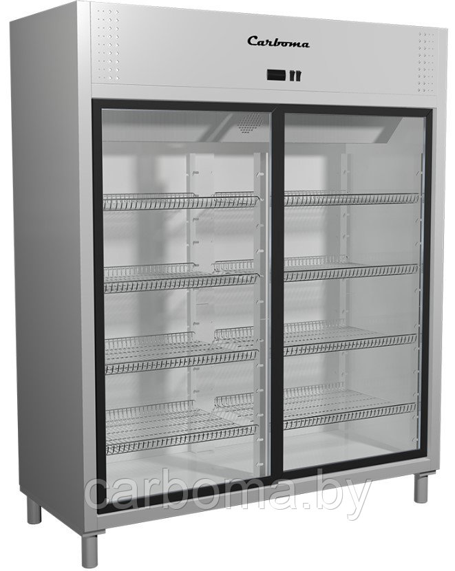 Шкаф холодильный Сarboma R1400К (купе) со стеклянными дверьми +1...+12