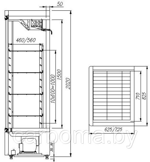 Шкаф холодильный Сarboma INOX R560С (стекло) +1...+12 - фото 2 - id-p83284980