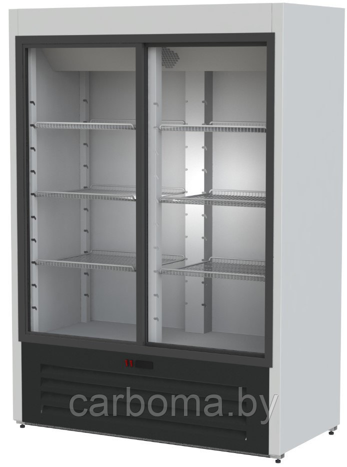 Шкаф холодильный Сarboma INOX ШХ-0,8К (купе) со стеклянными дверьми +1...+12