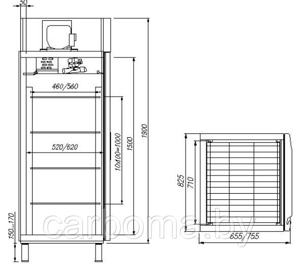 Шкаф холодильный Carboma R560 (0 +7) - фото 2 - id-p83293108