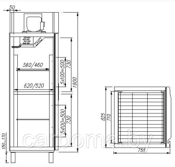 Шкаф холодильный комбинированный Carboma RF700 (0...+7/до -13) - фото 2 - id-p83293214