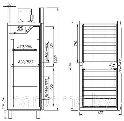 Шкаф холодильный комбинированный Carboma INOX RF1120 (0 +7/до -13) - фото 2 - id-p83293653