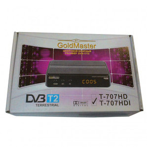 Ресивер GoldMaster Т-707HDI (комплект: ресивер, пульт ДУ ALDVBT-103, AC адаптер HJ-050200E)