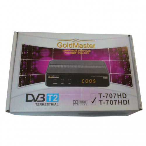 Ресивер GoldMaster Т-707HDI (комплект: ресивер, пульт ДУ ALDVBT-103, AC адаптер HJ-050200E) - фото 1 - id-p80830446