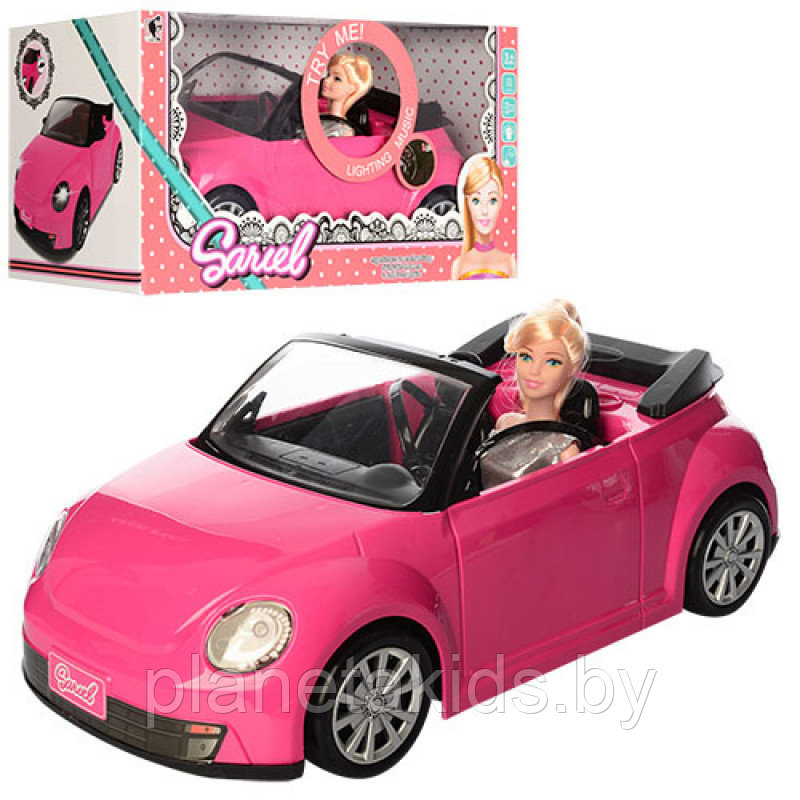 Кукла типа Barbie с машиной Кабриолет (свет, звук) 6633