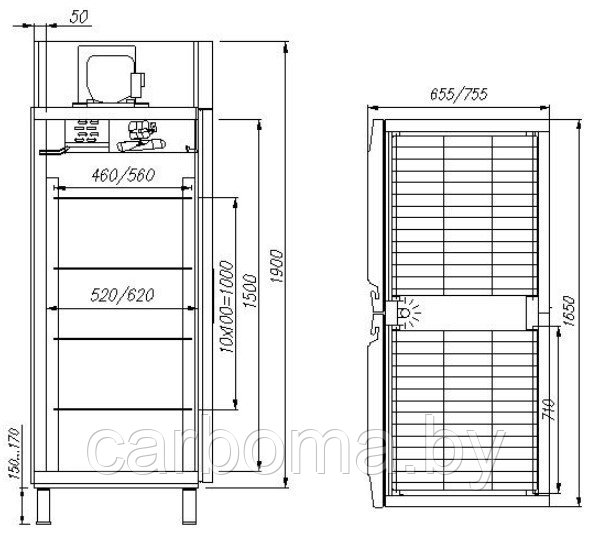 Шкаф холодильный Carboma INOX F1400 (до -18) - фото 2 - id-p83294003